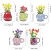 Cute Plant Fridge Magnets Tiny 3D Plant Vase Decorative Refrigerator Stickers for Home Kitchen Office School Locker Whiteboard