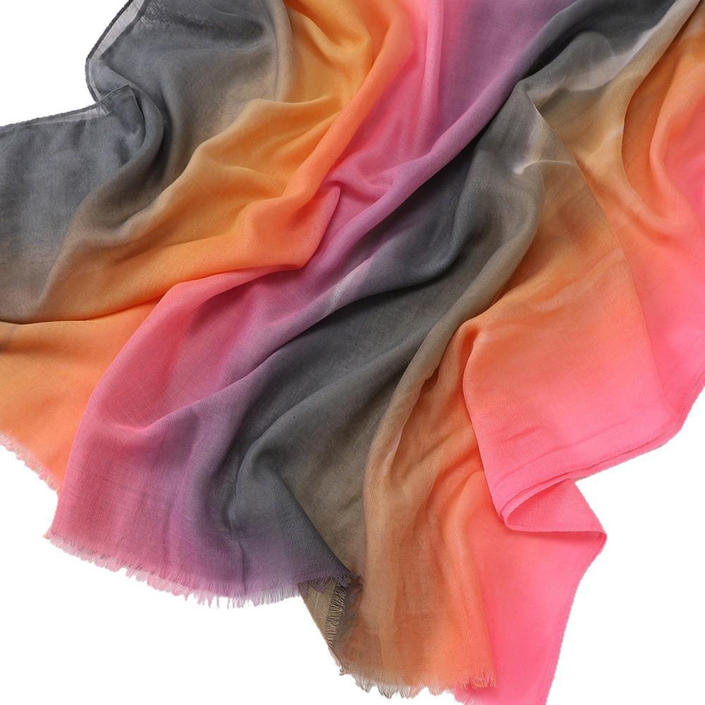 New Gradual Change Color Splicing, Casual Women's Hand-painted Scarf, Head Scarf, Headscarf