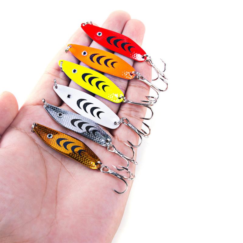 5PCSMetalvibGlowing Fishing Tackle Sequins5CM/6.8GLure bait set for trout with shiny sequins