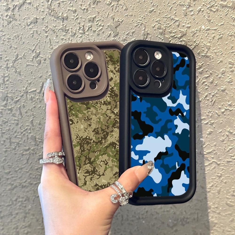 LZ6 камуфляжный силиконовый чехол для iPhone 11 13 14 15 16 Pro Max 7 8 16 Plus 12 mini XS Max XR противоударный чехол на заднюю панель