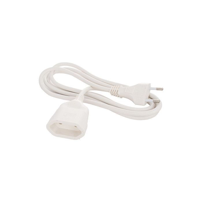 Rallonge électrique 2x1mm 2m Blanche Solera
