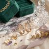 Colorful Zircon Stone Earrings Crystal Butterfly Round Earrings Classic Wreath Hoop Earrings  Daily