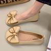 Мода 2025 года, новые женские туфли Bean Shoes, женские весенние туфли с мягкой подошвой, толстые ноги, широкие, толстые, одинарные, без застежек