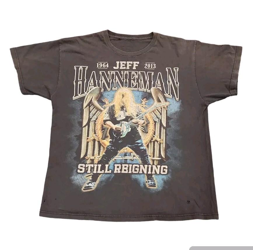 New Rare Slayer Jeff Hanneman RIP Promo Shirt Size L Rock Thrash Metal