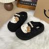 Мультяшные мягкие теплые тапочки с толстой подошвой, хлопковые тапочки-шлепанцы для женщин на осень и зиму 2025, новые Hello Kitty Mao Mao