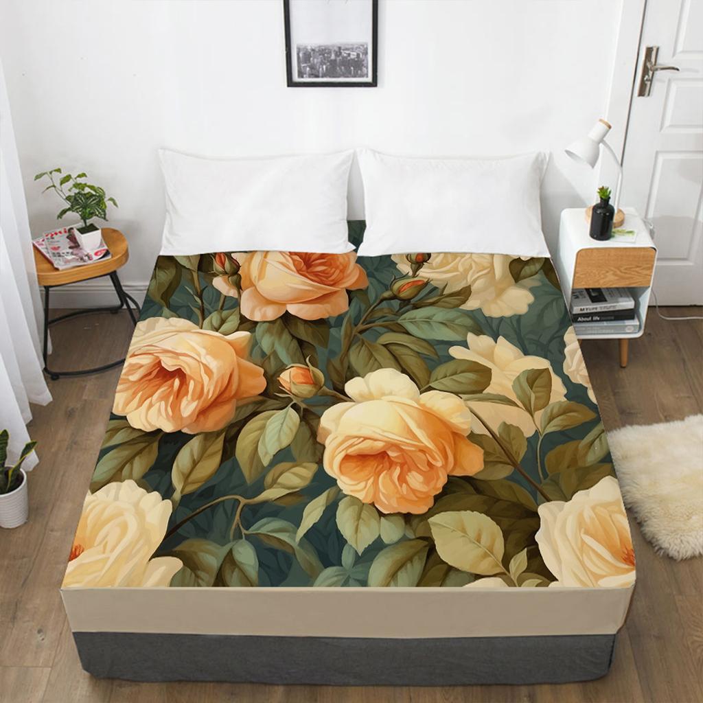 Простыня с 3D-принтом и цветочным узором, простыня с принтом, чехол для матраса, простыня, домашний текстиль, постельное белье, один предмет