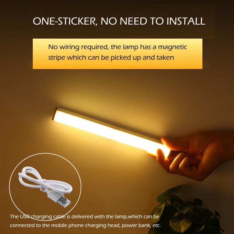Adjustable Brightness Warm White LED Hand Sweep Induction Lamp Strip Night Light