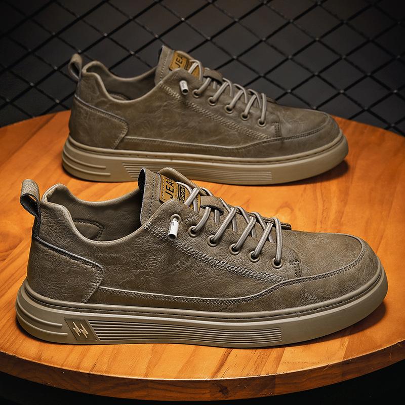 Модная мужская обувь весна-осень 2024 года, новая мужская повседневная обувь из кожи, повседневная кожаная обувь в британском стиле, трендовая спортивная обувь для мужчин