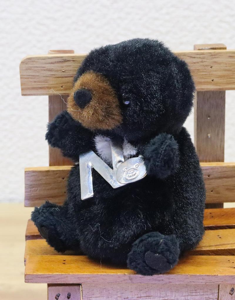 Take Off Asiatic Black Bear Plush Toy Strap Initial Charm Prank Series [N] Angel's