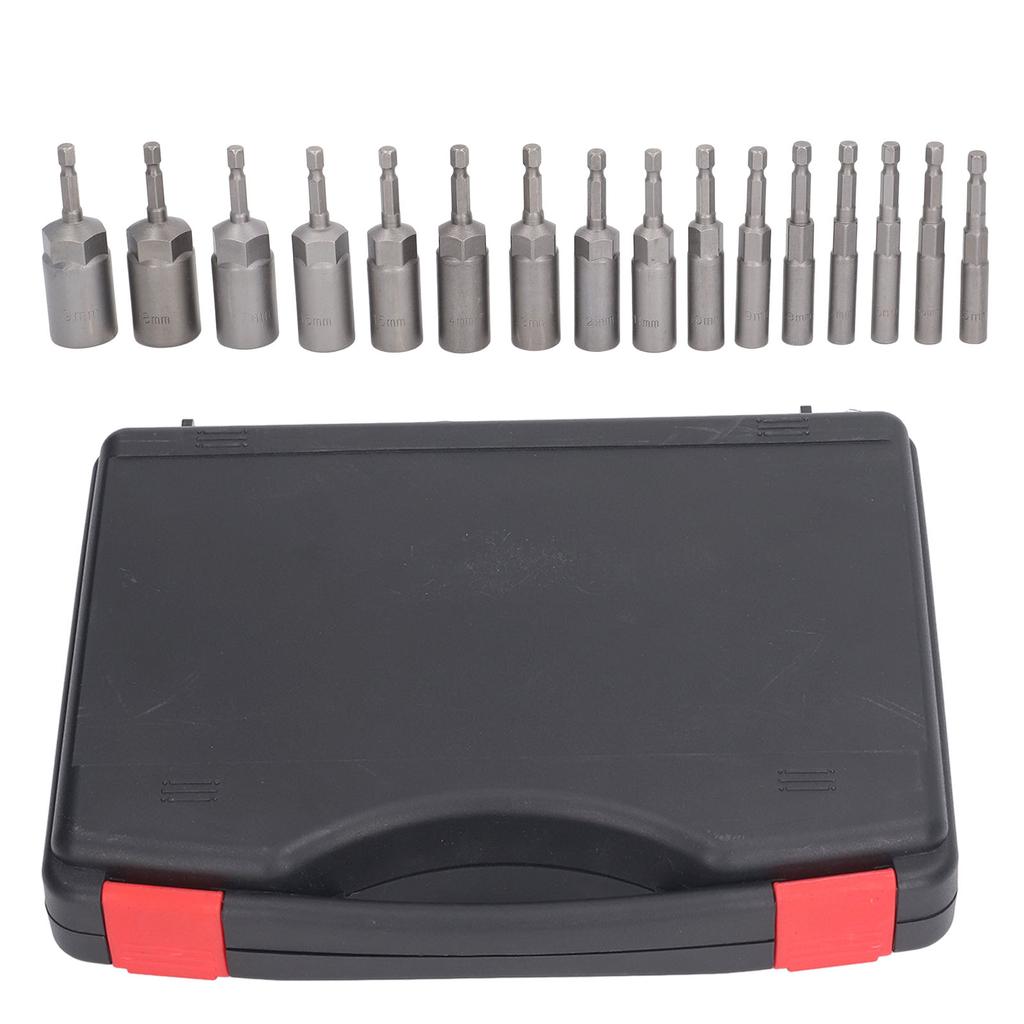 16PCS Socket Adapter Assortment Hex Shank Deep Socket Set for Impact Wrench Driver Electric Drill