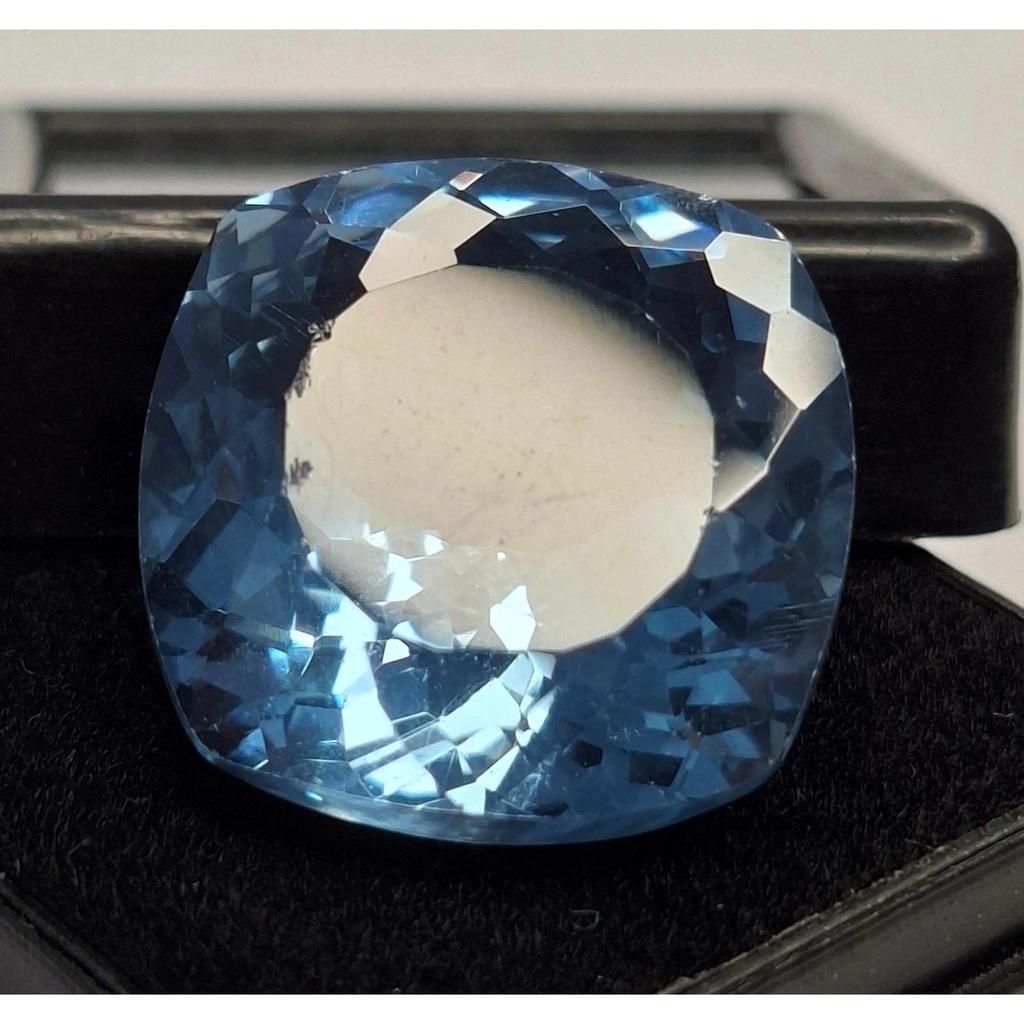 Blue Aquamarine Natural 23-25 Ct Cushion Cut Stunning Certified Loose Gemstone