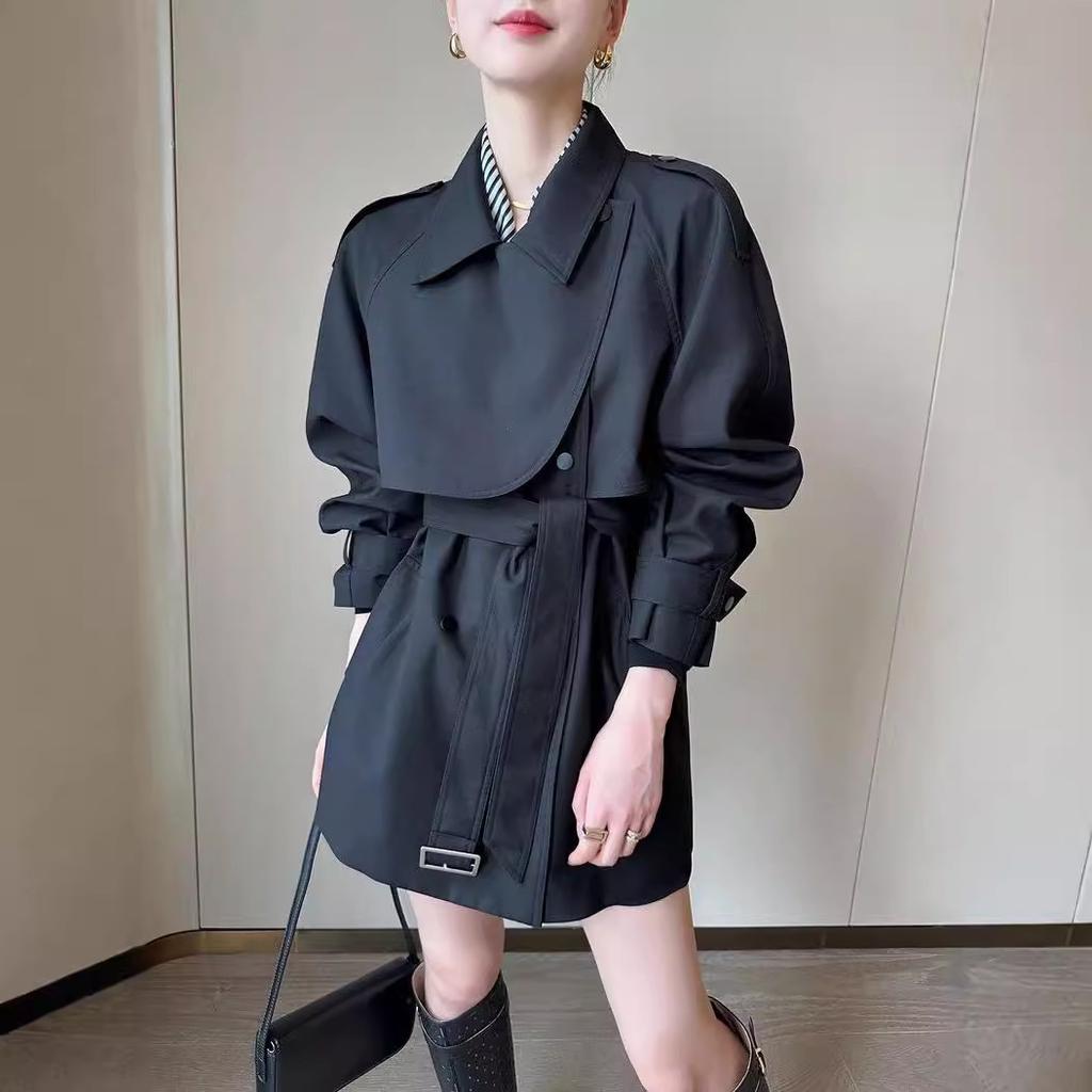 Тренчкот женский весна и осень новый ретро плащ-накидка