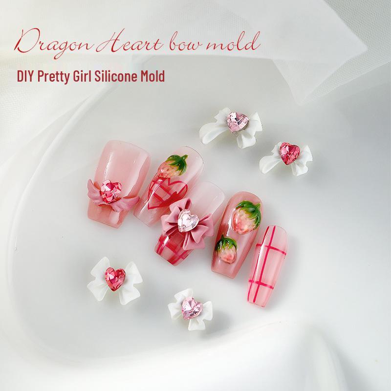 3D Silicone Embossed Nail Art Molds - Dragon, Heart, Bow, Anime Girl Carving Tools