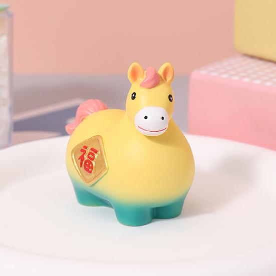 Мультяшная фигурка лошади Yousheng Приносит удачу, богатство, мини-статуэтка лошади, игрушка-непоседа «Весенняя лошадь», новогоднее украшение-орнамент