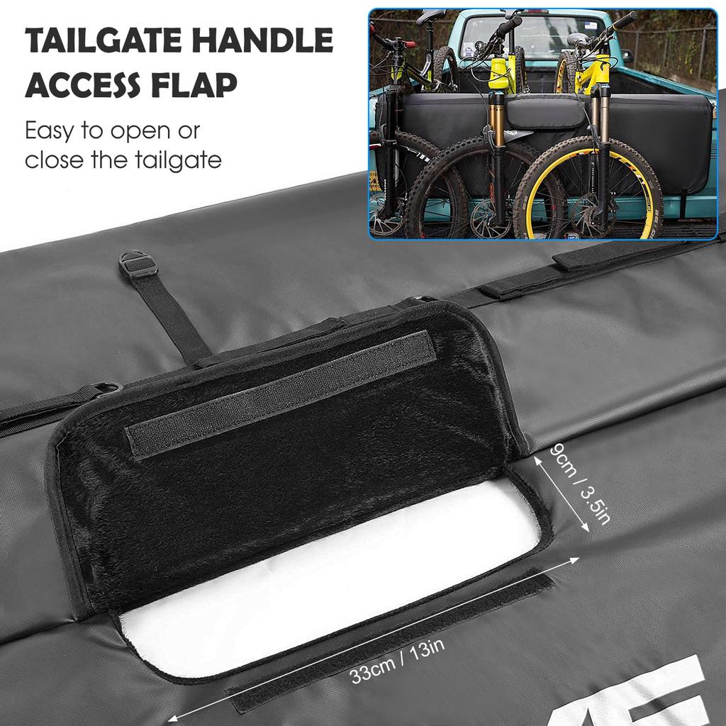 Tailgate Cover Protection Pad Mountain Bike Pick up Pad with 5 Bike Frame Fixing Straps for Truck