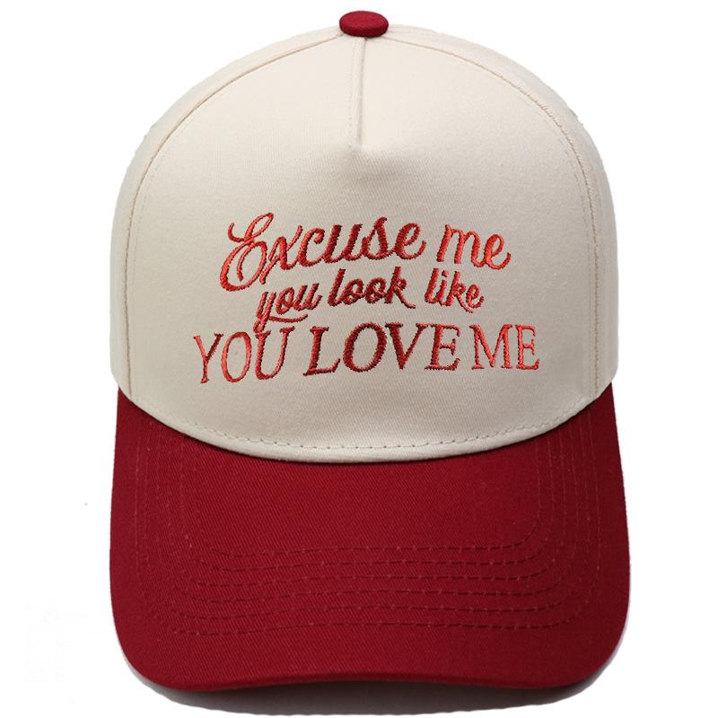 YOU LOVE ME truck driver hat embroidery color matching baseball cap European and American men's and women's casual retro hat