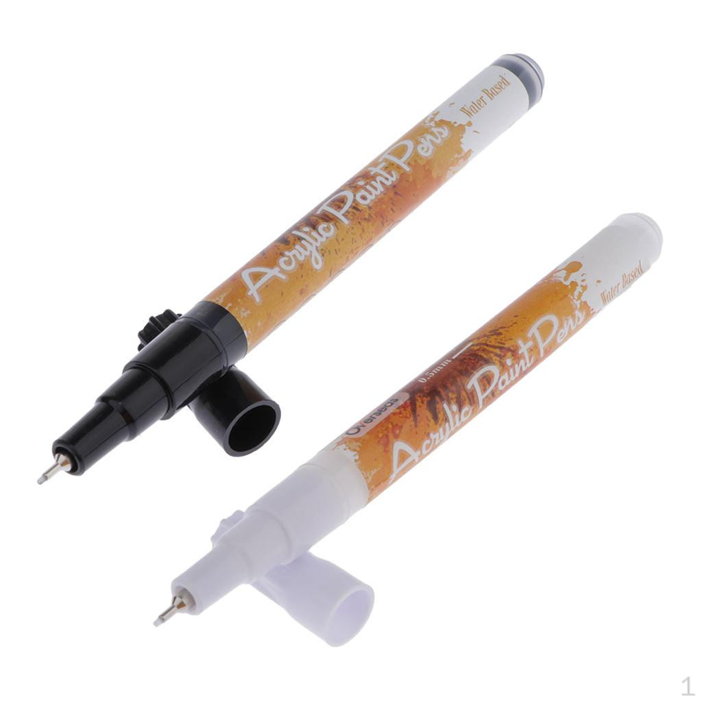 2set Ink Acrylic Paint Markers Art Permanent Painting Stone Fine Marker Pen