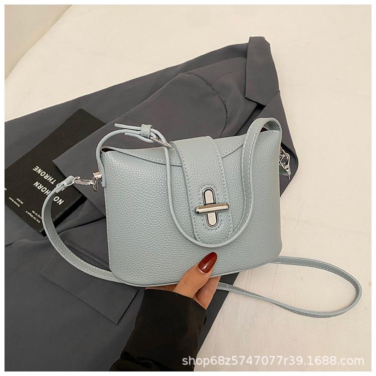 Korean Bucket Bag Women's 2025 New Texture Lychee Pattern Shoulder Bag Niche Design Fashionable Hand-to-hand Crossbody Bag