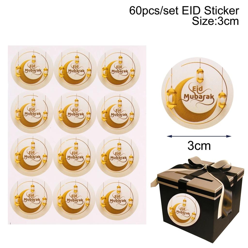 EID Mubarak Roll Stickers Ramadan Kareem Gifts Packaging Seal Stickers Islam Muslim Ramadan Decor for Home 2025 EID Gift Labels