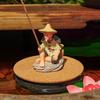 1 Set Fish Tank Crafts Fisherman Pvc Figurine Fishing Ornament For Table Fishing Decoration Dollhouse Accessories