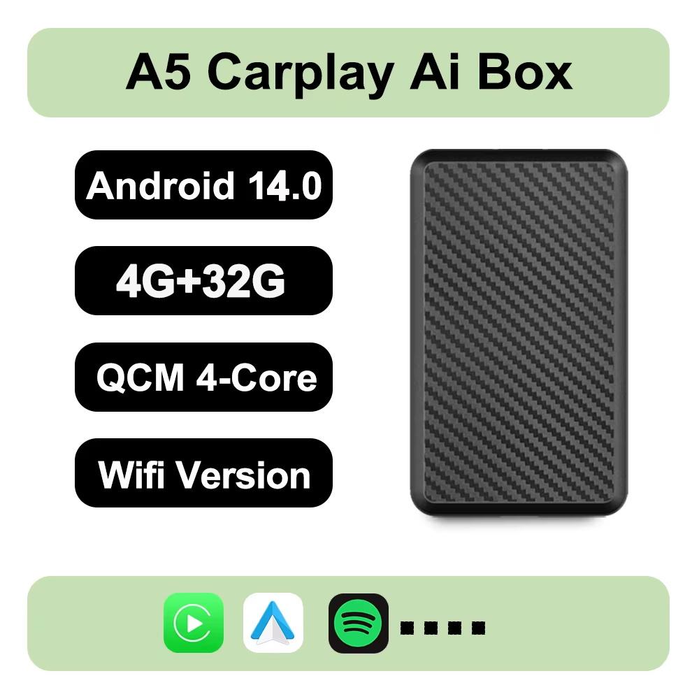 2025 Новый 3В1 Android14 Беспроводной Carplay Android Auto Адаптер Обновление Plug&Play Для Youtube Netflix Донгл Беспроводной Автомобильный AI ТВ БОКС