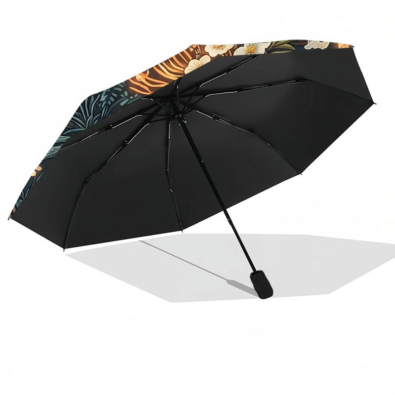 Mystical Mushroom Garden Theme Automatic Umbrella Compact 8-Rib Design Sturdy Construction Durable Umbrella Stylish Accessory