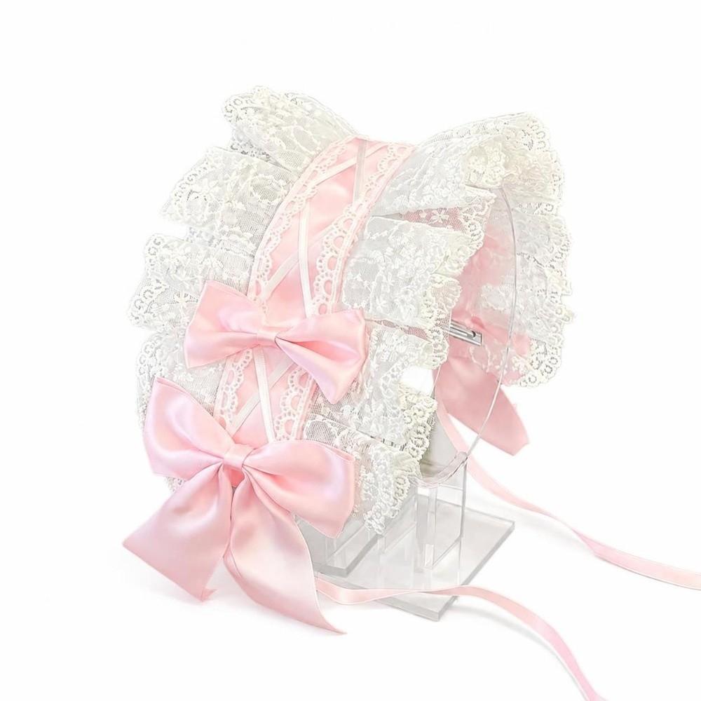 Sweet Bow Lace Bow Hairband Handmade Anime Cosplay Headdress Lolita Hair Accessories Cosplay Party