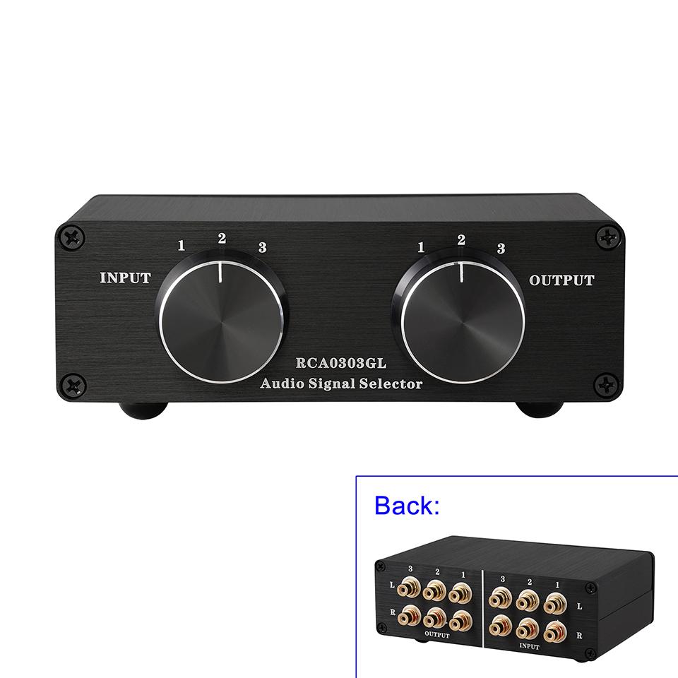 Двусторонний стерео RCA аудио коммутатор-селектор для усилителя Hi-Fi домашнего кинотеатра 4-в 1-выход 3-в 3-выхода Переключатель источников сигнала 5