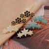 Изысканные серьги-гвоздики с цветочным цирконом для женщин, геометрические серьги со звездами из нержавеющей стали, вечерние, день рождения, рождественские украшения, подарки