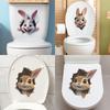 Creative Broken Holes Cute Rabbit Bathroom Bathroom Beautification Decoration Wall Stickers