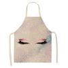 Eyebrow Style Men Women Home Tablier Enfant Cleaning Tools Apron With Pockets Eyelash Pattern Sleeveless Cotton Linen Aprons