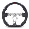 Hydro Dip Steering Wheel Carbon Fiber Look Flat Bottom Perforated Leather Hand Grips for 370z 2009