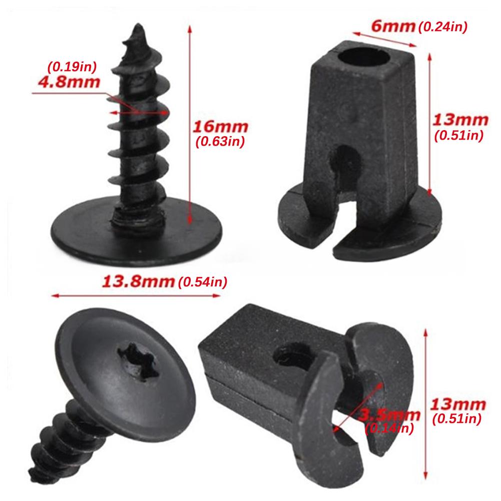 10 шт. Крышка двигателя автомобиля, поддон, брызговик, винт, фиксатор, крепеж, зажимы, болт N90974701