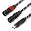 USB C To 2 XLR Audio Cable, Type C To XLR Male Output Stereo Converter Cable, 1.5M, for Smartphones, Tablets, Notebook Link AV Amplifiers, Tone Table