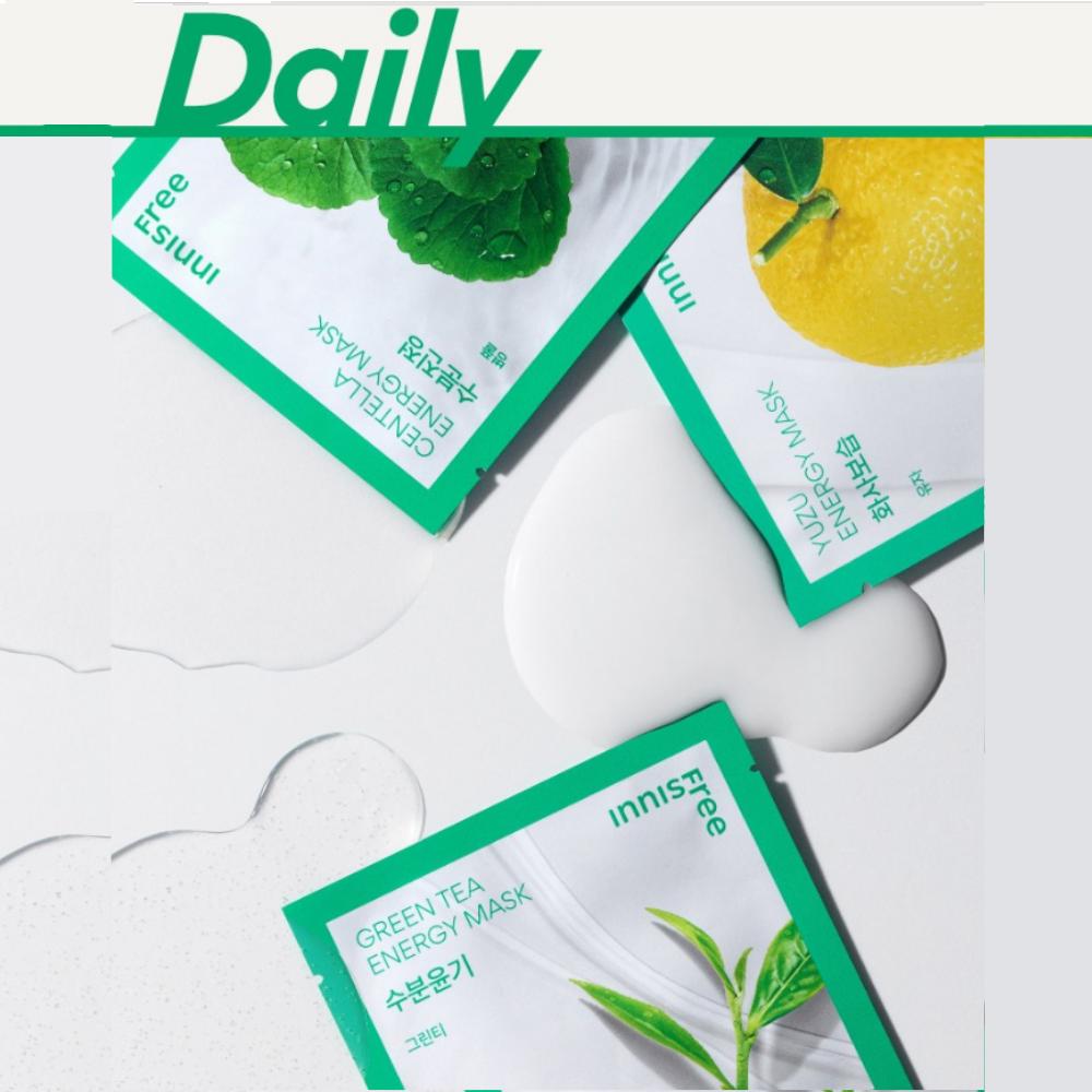 innisfree Energy Mask Special Set 20 Sheets [10 Types x 2pcs] Daily Hydrating & Soothing Facial Sheet Mask Pack