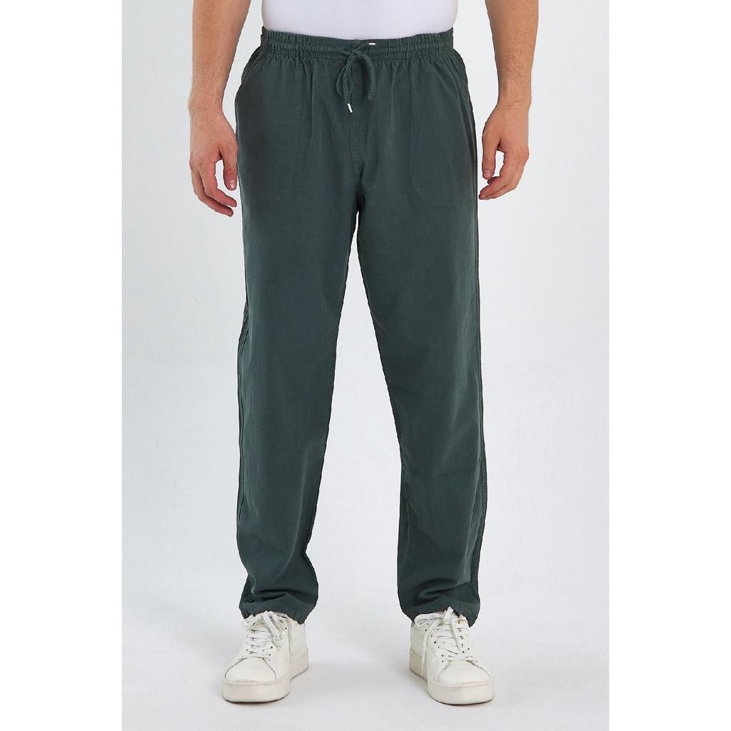 Черные мужские льняные брюки 1480