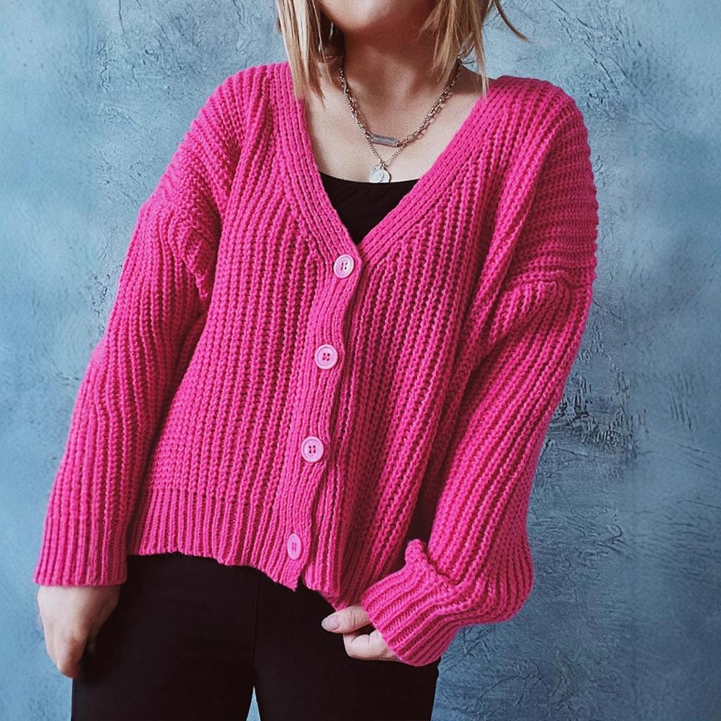 Осенние кардиганы свитера для женщин Зимние длинные рукава однобортные вязаные свитера Верхняя одежда Пальто