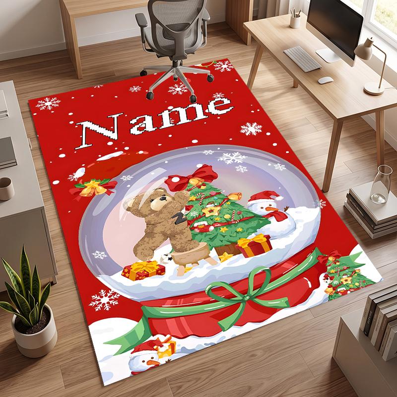 Christmas atmosphere (5) Personalized name Office Carpet Stylish Decor for Living Room Bedroom Kitchen