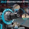 Синяя бесщеточная электрическая ударная дрель 25+3 крутящий момент 65 Н·м 13 мм шуруповерт вспомогательная рукоятка с литий-ионным аккумулятором для 18 В аккумулятора