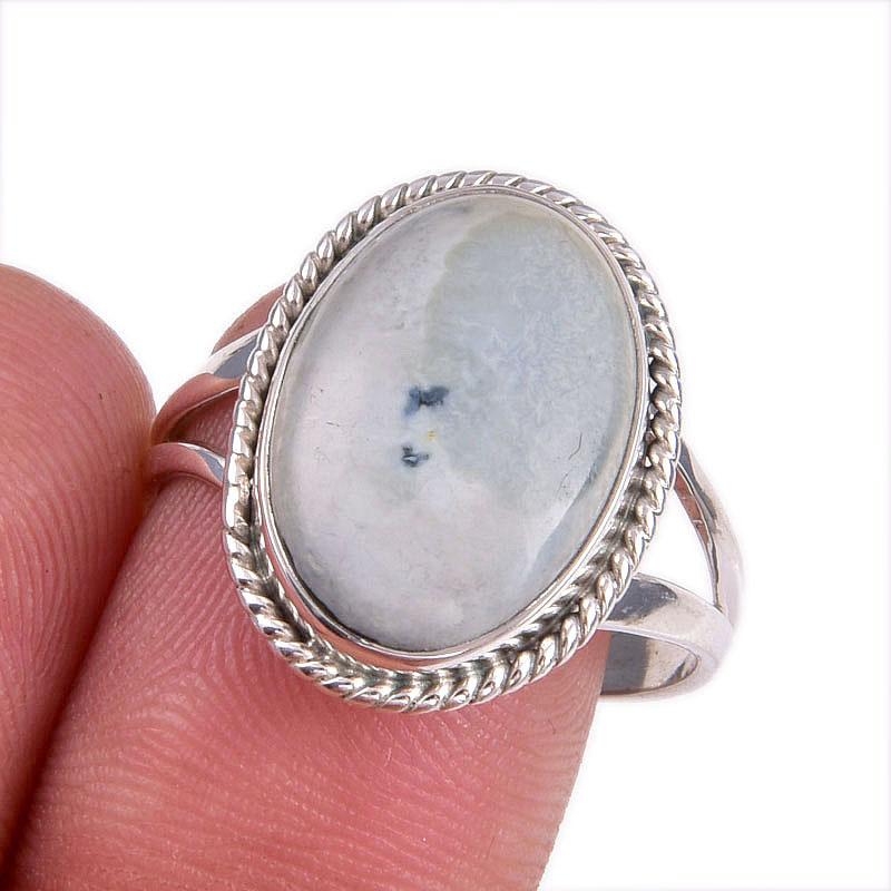 Natural Owyhee Opal Gemstone 925 Solid Sterling Silver Jewelry Ring Size 9 K8s17