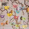 Hemp Rope Hanging Ornament Easter Wooden Decoration, 2D Flat Flowers Bird Ornaments, Decoration Spring Tree Pendant for Holiday Home Party Decor