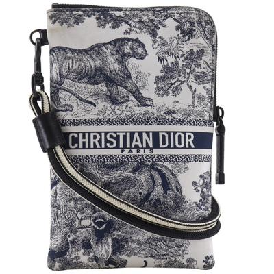Dior Сумка через плечо многофункциональная для путешествий Pouch Toile de Jui Черный / белый Нейлон Женская Б/у