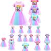 Платье для девочек Super Mario Princess Peach Rainbow Lace фиолетового, красного и розового цвета