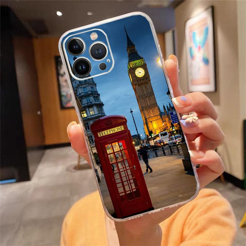 Лондонская эстетика Чехол для телефона Carcasa Funda Для iPhone 17 Pro Max Air 16 15 14 13 Pro Max 15 16 Pro 15Plus Чехол