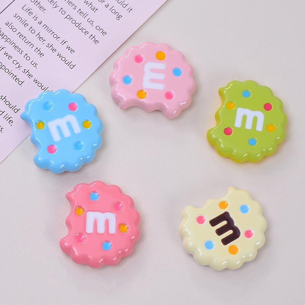 Handmade Colorful M Cookie Toy Ornaments: Creative DIY Kit with Cream Glue & Resin Accessories