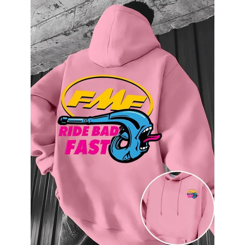 Свободная ретро толстовка с логотипом выхлопной системы FMF 'Ride Bad Fast', мужская, с принтом для бездорожья и мотокросса, флисовый пуловер, уличная толстовка с капюшоном
