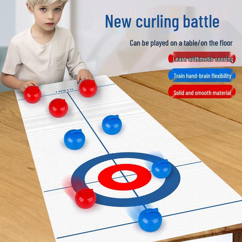 Children's Educational Indoor Curling Game - Interactive Tabletop Toy for Boys