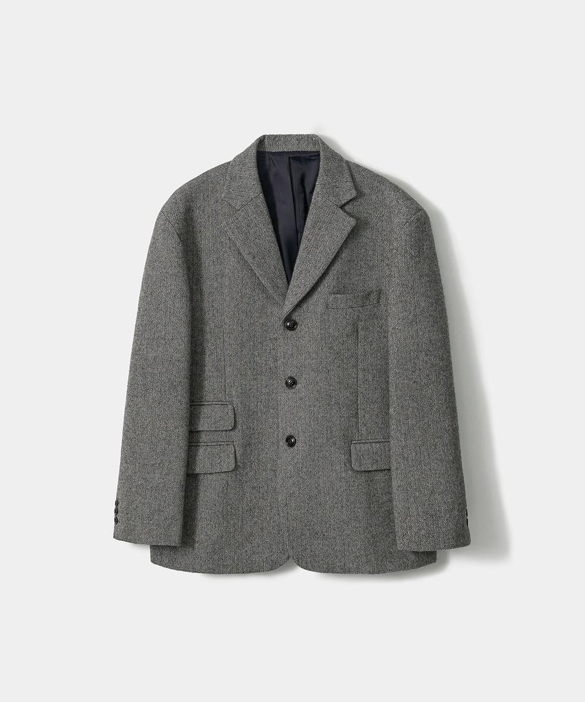 Trip Le Sens [F/W] Two-Flap Pocket 3B Blazer_Herringbone Black