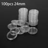 Protection Coin Capsules Accessories Collection 100pcs 24mm Clear Plastic