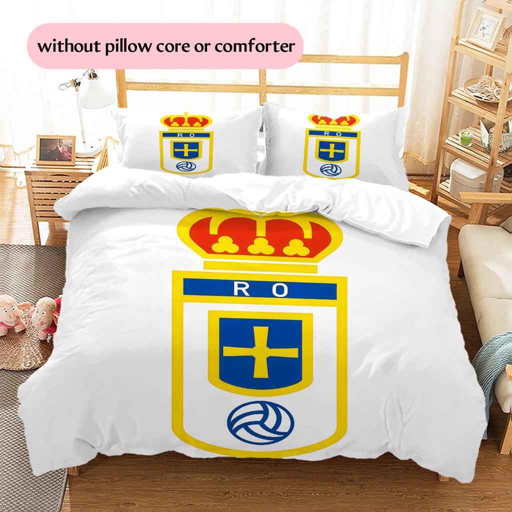 Real Oviedo Pattern Bedding Home Decoration Birthday Gift (1 * duvet cover + 2 * pillowcase, without core)
